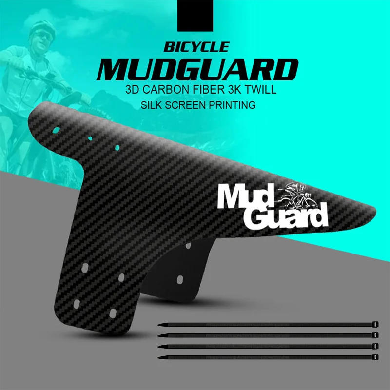 Description Picture 2 of item2 Piece Set Bicycle Fenders Carbon Fiber Front Rear MTB Road Bike Tire Wings Mud Guard Bicycle Tire Wheel Fenders Bike Parts