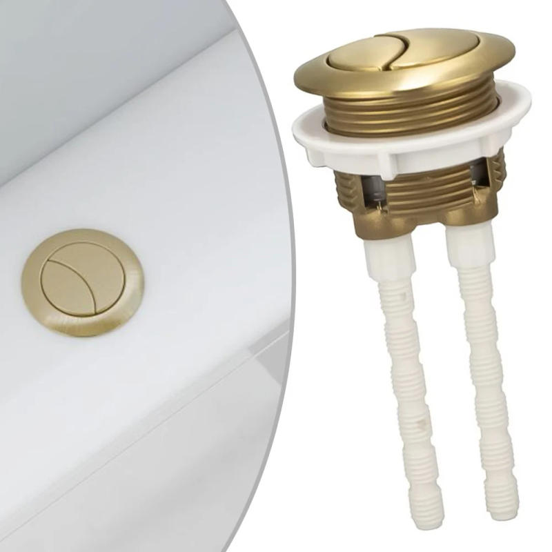 Description Picture 4 of item1pc High-Quality 38mm Brushed Brass Gold Close Coupled Toilet Flush Cistern Button Round Dual Press Tank Push Switch