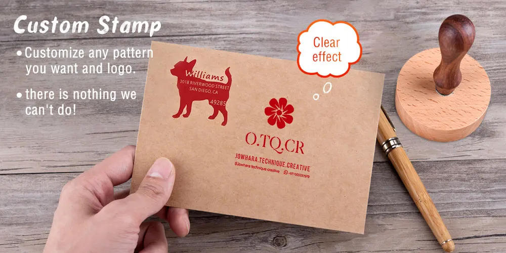 Description Picture 5 of itemPersonalised Large Size Stamp Wooden Rubber Stamp  Custom Packaging Stamps Wedding Invitation Seals Gift DIY Scrapbooking