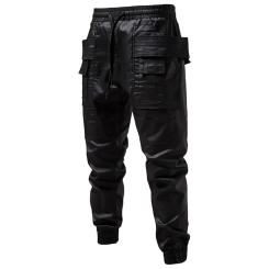 Punk Pants Multi Pockets Cargo Pants Joggers Men Black Techwear Harajuku Hip Hop Streetwear Trousers Fashion Beach Pocket Pants