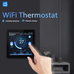 WiFi Smart Thermostat with CO2 and Humidity Sensor Temperature Controller Work for Electric Floor Heating Water/Gas Boiler