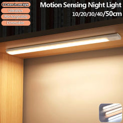 Under Cabinet Led Lights Motion Sensor Night Light Thin Rechargeable Wireless Lamp for Kitchen Cabinet Bedroom Wardrobe Lighting