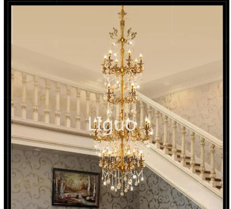 Description Picture 3 of itemBrass Alloy Luxurious European D80cm H235cm Chandelier Modern Crystal Chandelier / Light / Lighting Fixture AC 100% Guaranteed