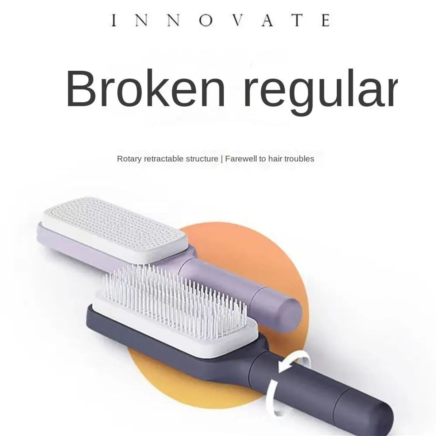 Description Picture 3 of itemRotation Handles Massage Airbag Comb Purple And Gray Cleaning Hair Loss Massage Scalp Comb Plastic Professional