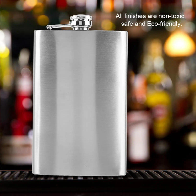Description Picture 3 of item10oz Stainless Steel Hip Flask Wine Whisky Pot Bottle For Men Portable Drinker Alcohol Container Pocket Wine Bottle Screw Cap