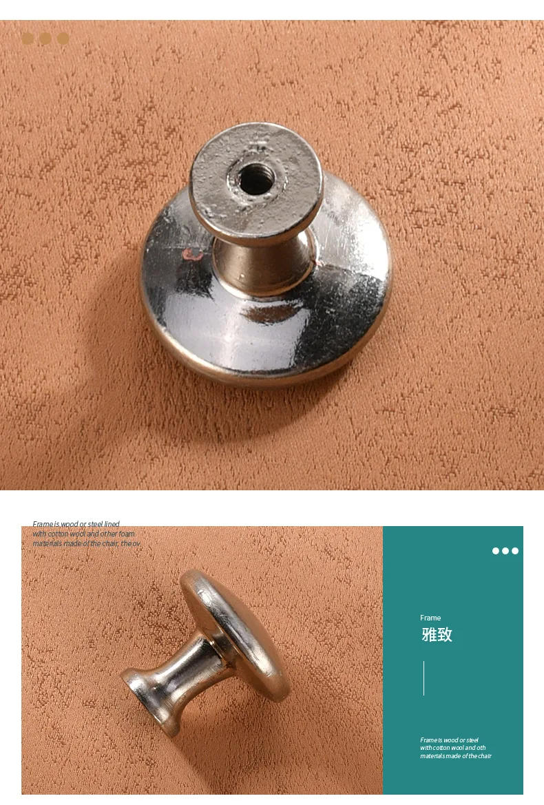 Description Picture 6 of itemModern simple sand wood nickel single hole handle cabinet drawer wardrobe door handle furniture hardware