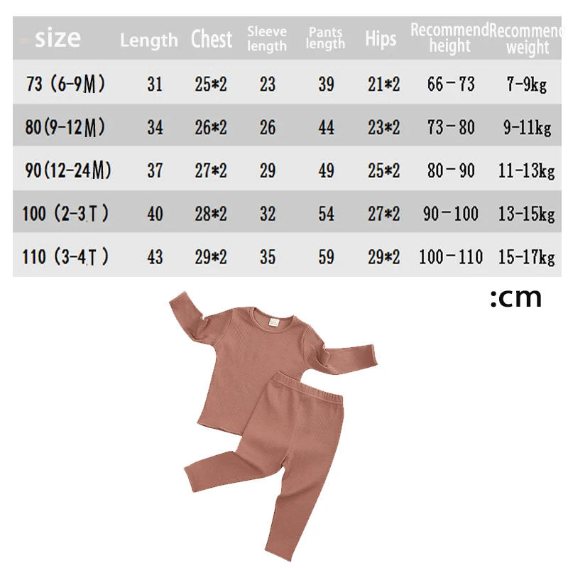 Description Picture 2 of item2024 Custom Kids Children Ribbed Knitting Pyjamas Print Cotton Autumn Homewear Clothes Boy Girl Korean Lounger Warm Pajamas
