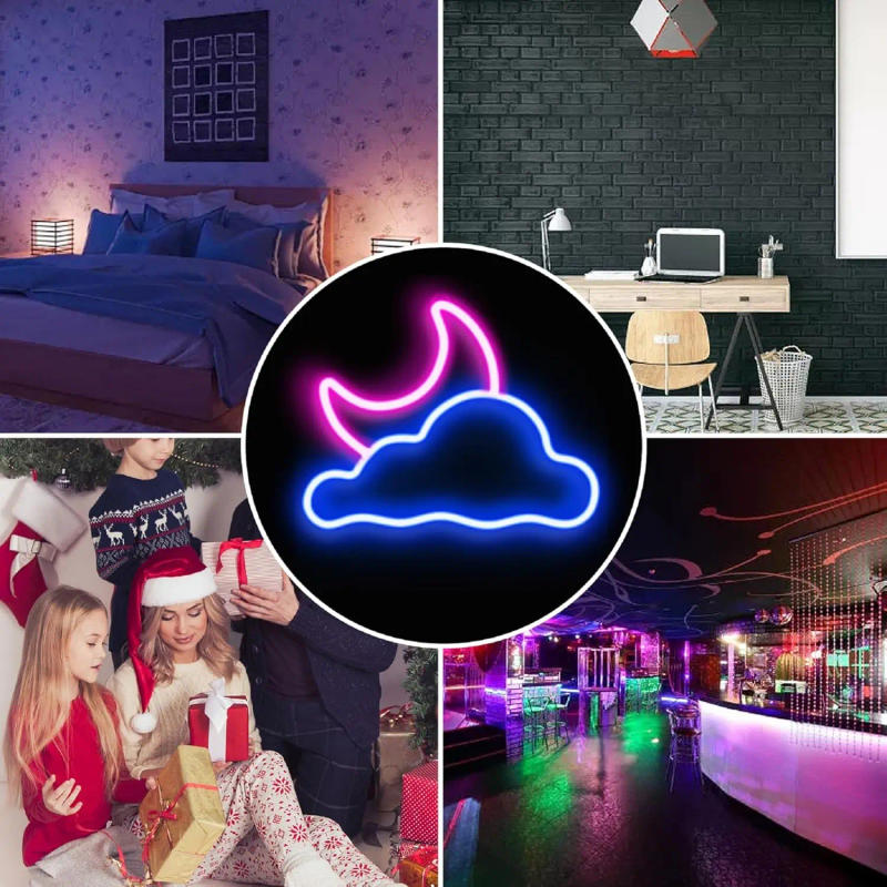 Description Picture 4 of itemCloud and Moon Neon Sign Led Neon Lights Sign USB,for Bedroom Kids Room Wedding Party Decoration, Brightness Adjustable