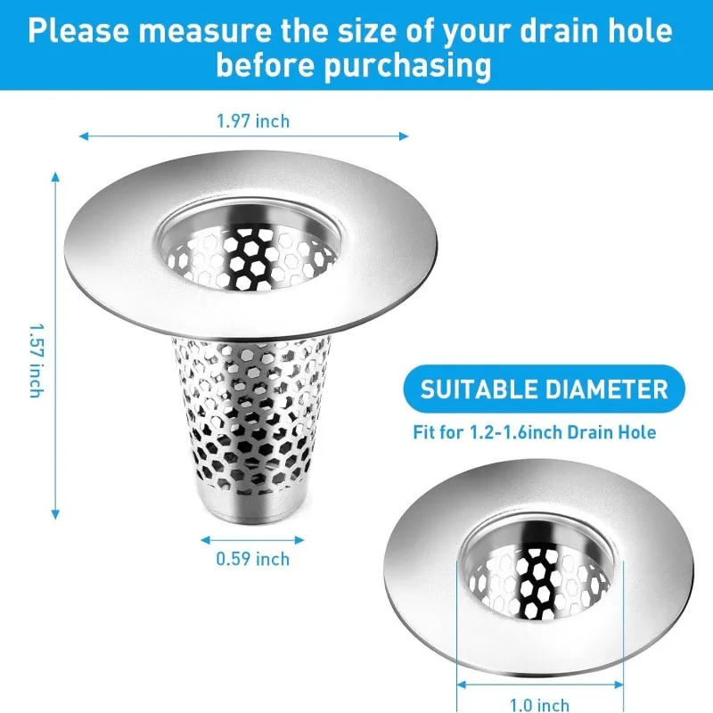 Description Picture 2 of itemFloor Drain Filter Mesh Anti-Clogging Sink Strainer Food Hair Stopper Anti-Pest Cover Shower Conical Net Bathroom Accessories