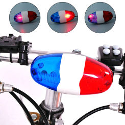 Bicycle Police Siren Bike LED Light Electric Horn Bicycle Police Sound Light 4 Sounds Horn Siren Bike LED Light Electric Bell