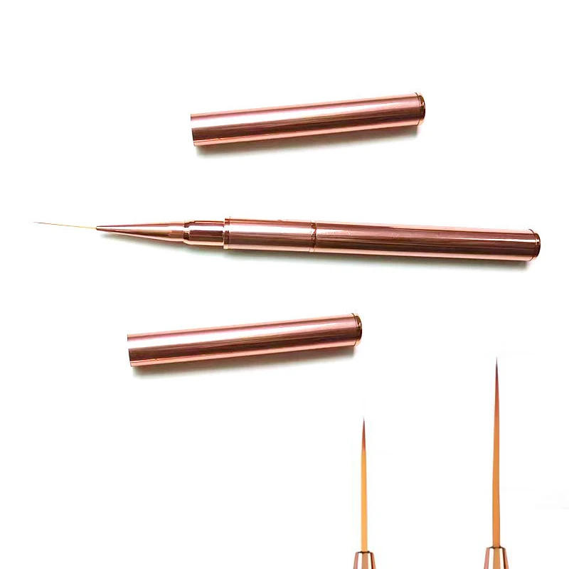 Description Picture 2 of item1pcs Rose Gold Liner Brush Dual End 15mm 20mm French Long Strip Line Painting Gel Polish Drawing Pen Manicure Accessories Tools