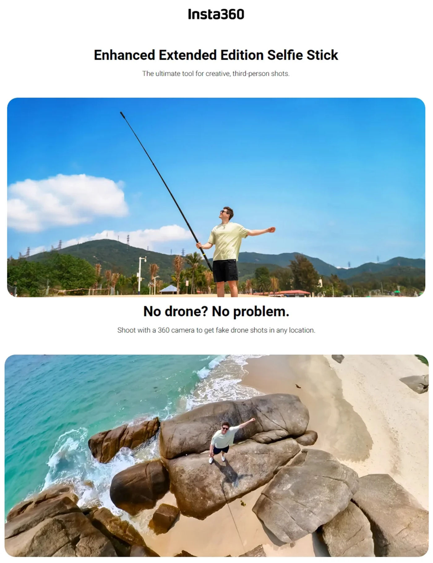 Description Picture 2 of itemOfficial & Original Insta360 3m Extended Edition Selfie Stick, Get stunning aerial shots with the flick of your wrist.