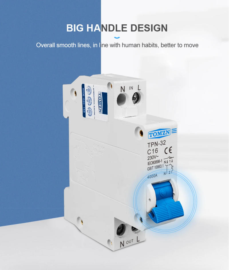 Description Picture 5 of itemTPN 1P+N Mini Circuit Breaker MCB 6A 10A 16A 20A 25A 32A Din Rail Mounting Miniature Household Air Switch