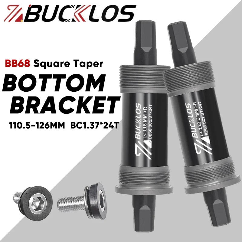 Description Picture 2 of itemBUCKLOS Bike Bottom Bracket BSA BB68 Sealed Bearing Bicycle Square Threaded Bottom Bracket Hollow Axle 113/120/122.5/126/140mm
