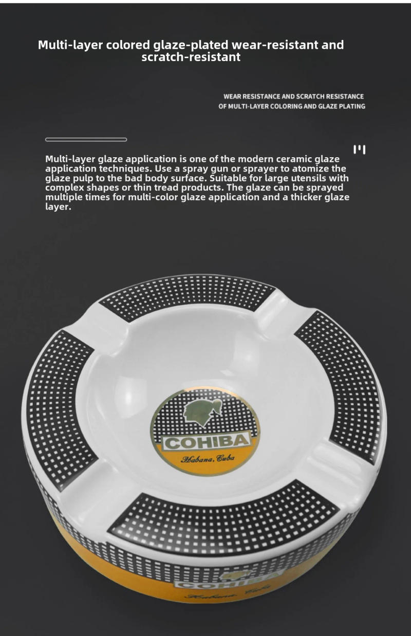 Description Picture 4 of itemCigar Ashtray Big Ashtrays for Round Cigarettes Large Rest Outdoor Cigars Ashtray for Patio/Outside/Indoor Ashtray