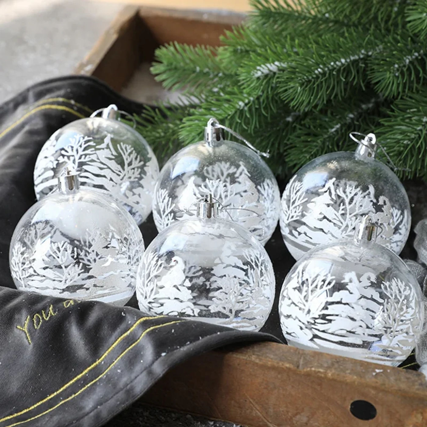 Description Picture 2 of item6pcs Christmas Transparent Ball Pendant 2024 Xmas Tree Ornaments Merry Christmas Decoration for Home Navidad Gifts New Year 2025
