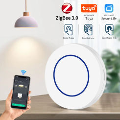 Zigbee Tuya Smart Switch Remote Control Push Button Multi-scene Linkage Works with Tuya Gateway Hub Alexa Google Assistant Alice