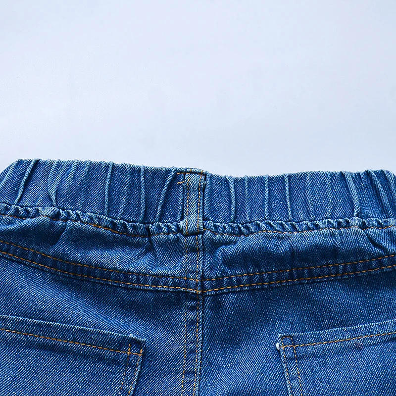 Description Picture 6 of itemChildren's Jeans Children's Clothing Autumn New Style Girls' Versatile Straight Tube Hole Casual Korean Style Boys' Pants