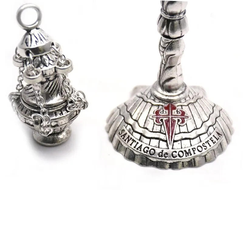 Description Picture 2 of item1pcs Antique Carved Incense Burner Cross Decoration Church Hanging Censer Christian Church Household Religious Worship Supplies