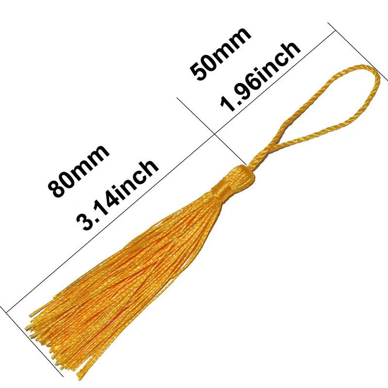 Description Picture 4 of item32PCS 13cm Silk Tassels Handmade Soft Tassels Fringe Bookmark Tassels with Cord Loop for DIY Crafts Jewelry Making Accessories