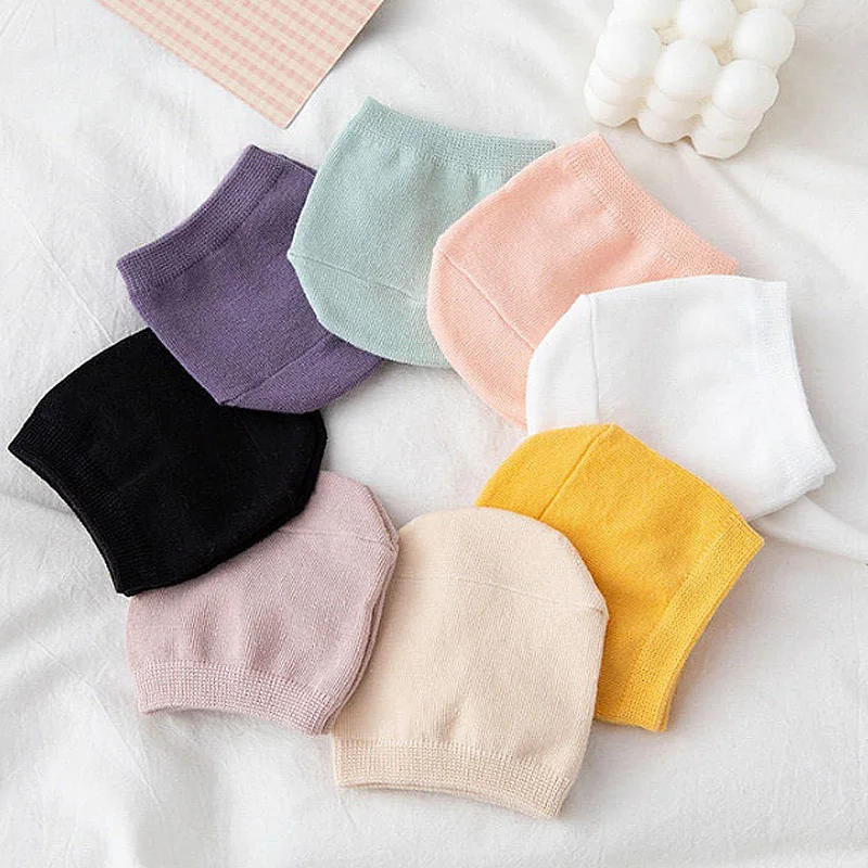 Description Picture 6 of itemSolid Color Forefoot Half Socks for Women Summer Cotton Sock Slippers Breathable Invisible Silicone Non Slip Casual Simple Socks