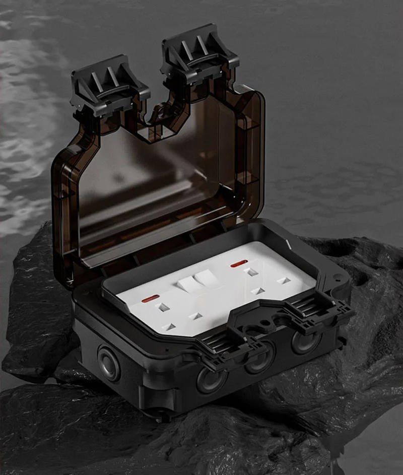 Description Picture 2 of itemAingh Wall Socket IP66 Electrical Outlet Outdoor Waterproof Plug France Standard EU Multi 220v Korea Safe Power 16A Bathroom