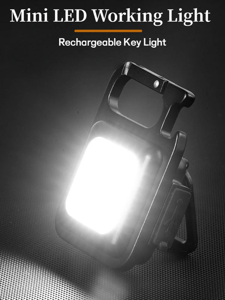 Description Picture 2 of itemUSB Rechargeable Mini COB LED Flashlight Keychain Light With Built-in Battery Outdoor Waterproof Camping Emergency Working Lamp