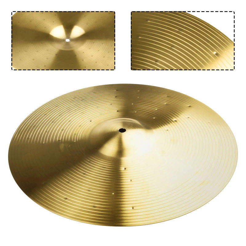 Description Picture 2 of item14 16 Inch Drums Brass Cymbals Percussion Splash Crash Hi-Hat Jazz Drum Cymbal Musical Instruments Parts Drums Sets Cymbal