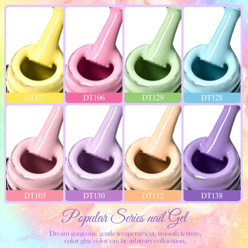 Description Picture 5 of item2/6Pcs/Set Macaron Gel Nail Polish Set Spring Summer Candy Colors UV LED Nail Art Gel Semi Permanent Varnish Base Top Coat Kits