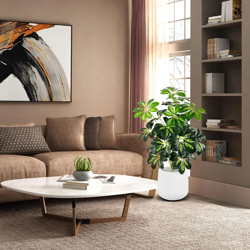 Description Picture 2 of item75cm 24 Heads Large Artificial Tropical Plants Monstera Leaves Plastic Jungle Foliage Fake Palm Tree for Home Garden Decoration