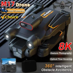 2025 M4 / M17 RC Drone 4K Professinal with Wide Angle Triple HD Camera Foldable Remote Control Helicopter WIFI FPV Height Hold