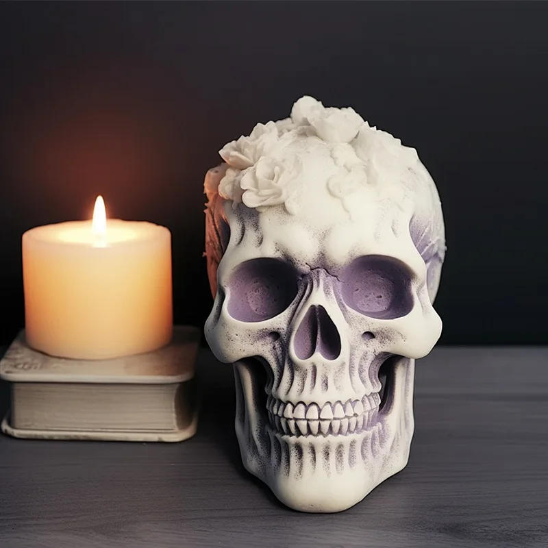 Description Picture 3 of itemSkull Scented Candle Silicone Mold Liquid DIY Cake Ice Cube Mold Candle Molds