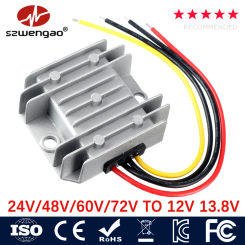 High Quality 24V 36V 48V 60V 72V to 12V 13.8V 5A 10A 15A 20A Step Down DC DC Converter Regulator Buck Module Car Voltage Reducer