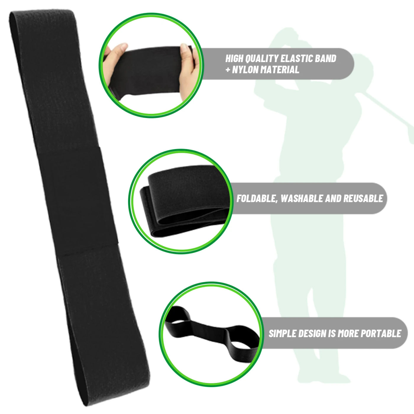 Description Picture 5 of itemProfessional Elastic Swing Golf Arm Strap For Both Male And Female Beginners Gesture Alignment Training Assistance Golf Swing Ge