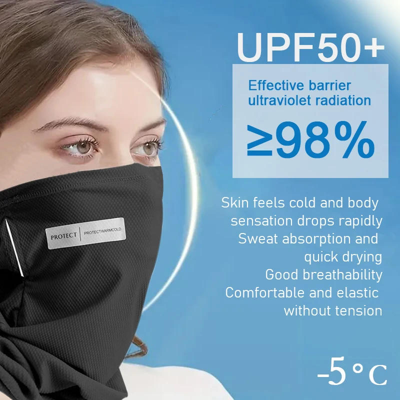 Description Picture 5 of item1 Pair Sunscreen Arm Covers UV Resistant Face Masks UPF50 5-degree Body Feel for Outdoor Cycling and Basketball Sports