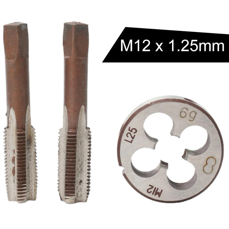 Description Picture 5 of item3pcs Right Hand Thread Tap And Die Set HSS M12 X 1.25mm Taper And Plug Tap And M12 X 1.25mm Die Metric Thread