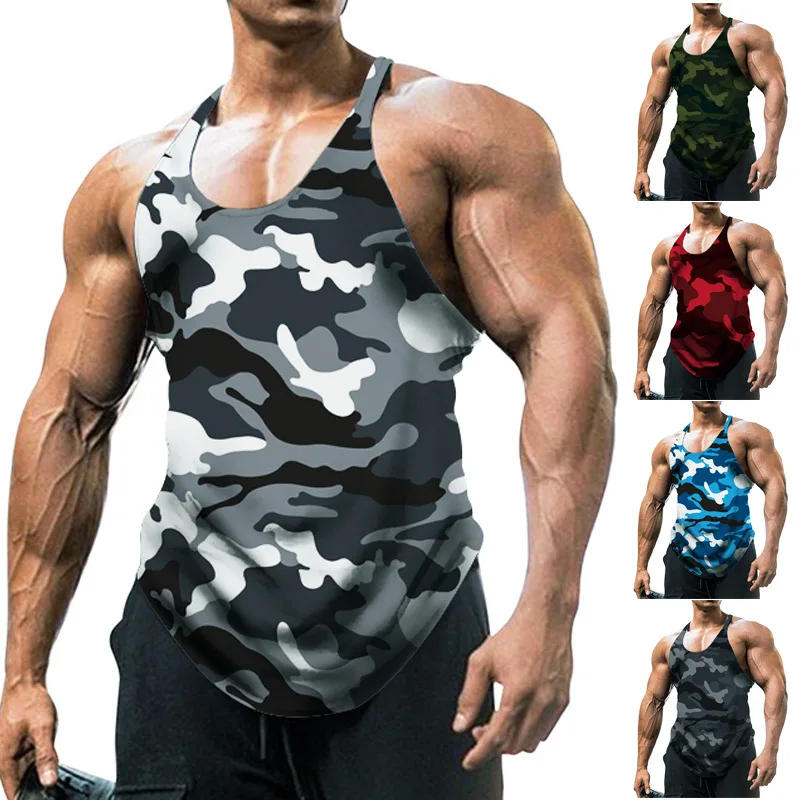 Description Picture 3 of item2024 New Arrival Unisex Camo Tank Top U-neck Sleeveless Cool Breathable Sports Fitness Vest