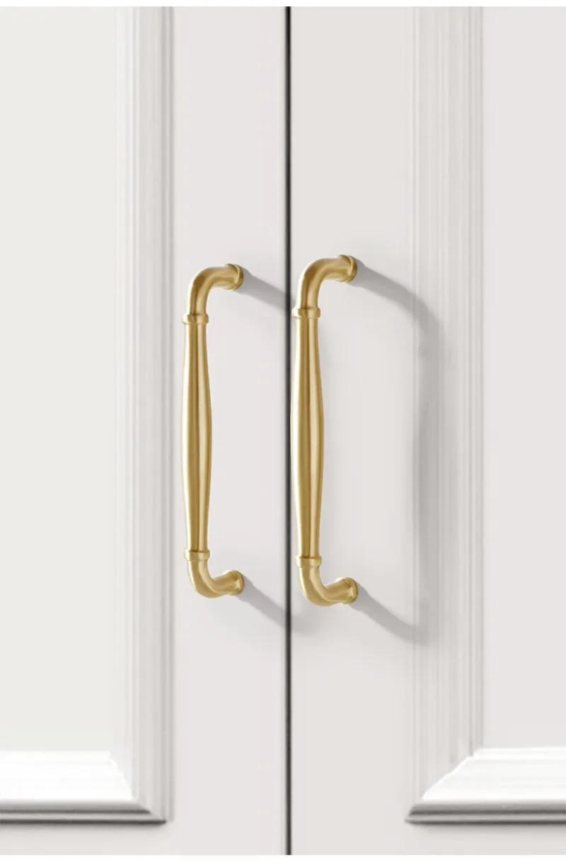 Description Picture 5 of itemBrass Furniture Handles Gold Drawers Knobs European Kitchen Cabinets Pulls All Copper Wardrobes Door Handles Furniture Hardware