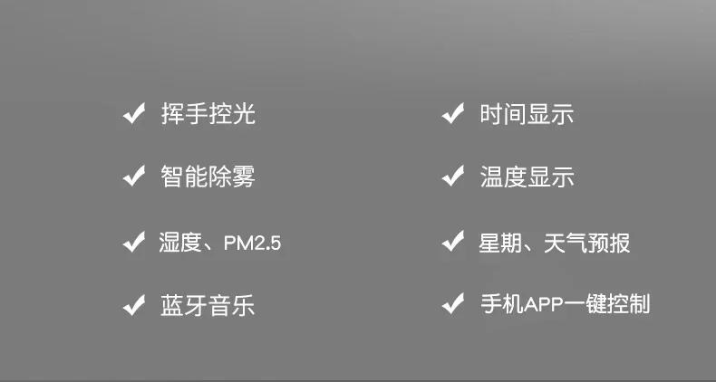 Description Picture 3 of itemSmart Home Mirror Toilet Backlight Bluetooth Bathroom Mirror Cleaning Illuminated Espelho Maquilhagem Com Led Bathroom Fixtures