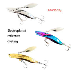 Fishing Lure10g 15g 20g VIB Vibration With Metal Sinking Spinner Spoon Hard Bait Sequins Artificial Bait Small Hard