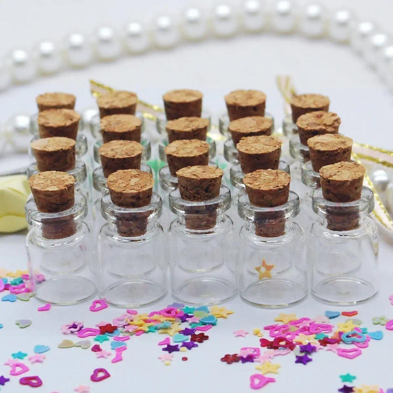 Description Picture 4 of itemMini Clear Glass Bottles with Cork Stopper Empty Message Bottles Spice Bottle DIY Wishing Drifting Bottle Party Decor Favors
