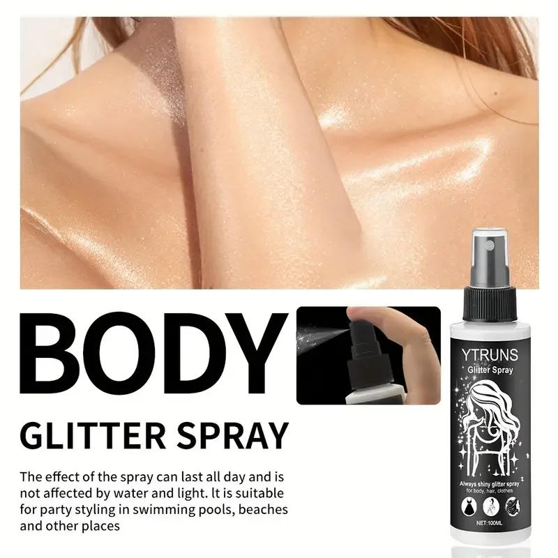 Description Picture 4 of itemQuick Drying Glitter Spray-High Shine Glitter Spray for Lips,Eyes,Face Makeup-Halloween Party Nightclub Costume Glitter Spray