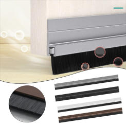 100CM Door Bottom Brush Seal Strip Insectproof Soundproof Door Bottom Seal Strip Double Sided TPE Door Sweep Seals Soft Brush