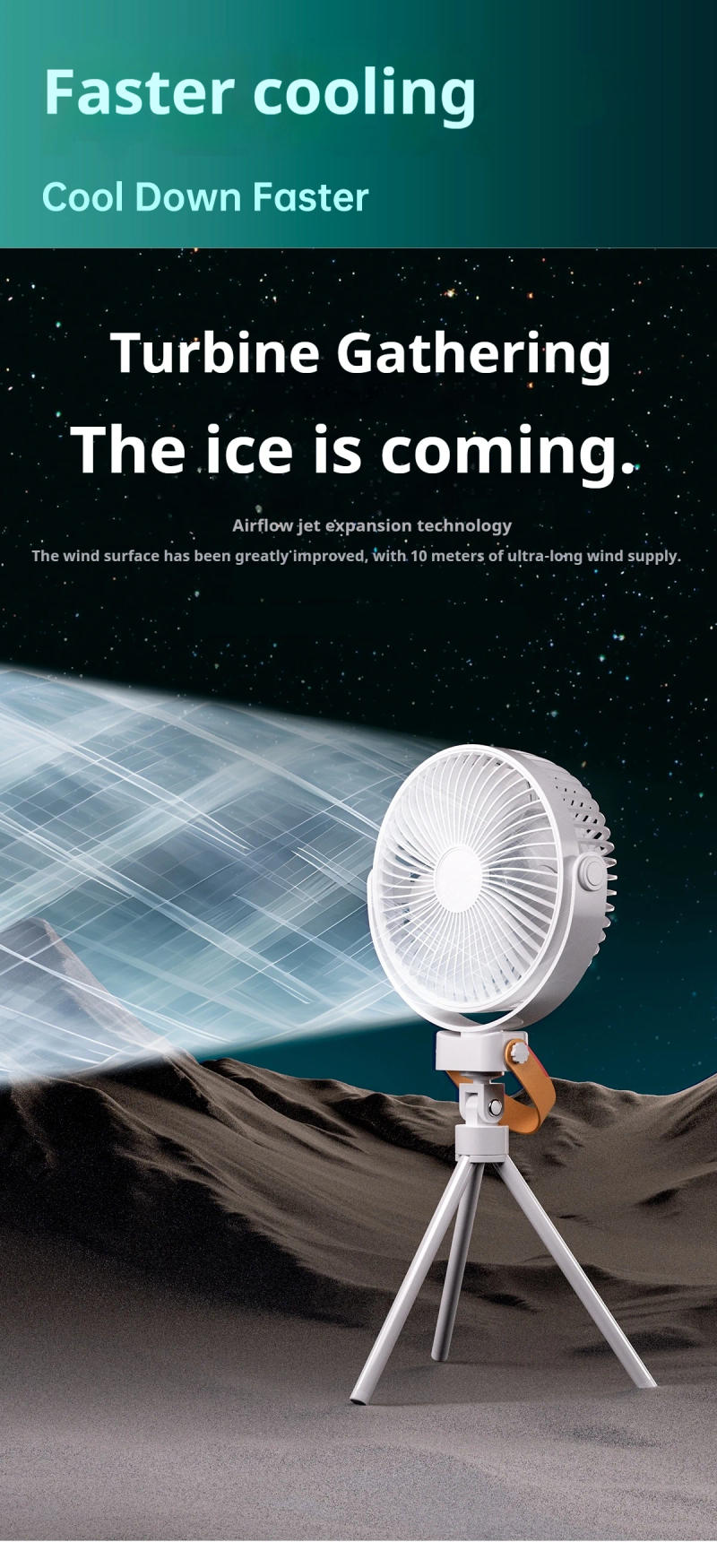 Description Picture 5 of item6 in clip electric fan, mini portable,four speed, rechargeable function,hanging/handheld/desktop three modes 720 degrees rotat