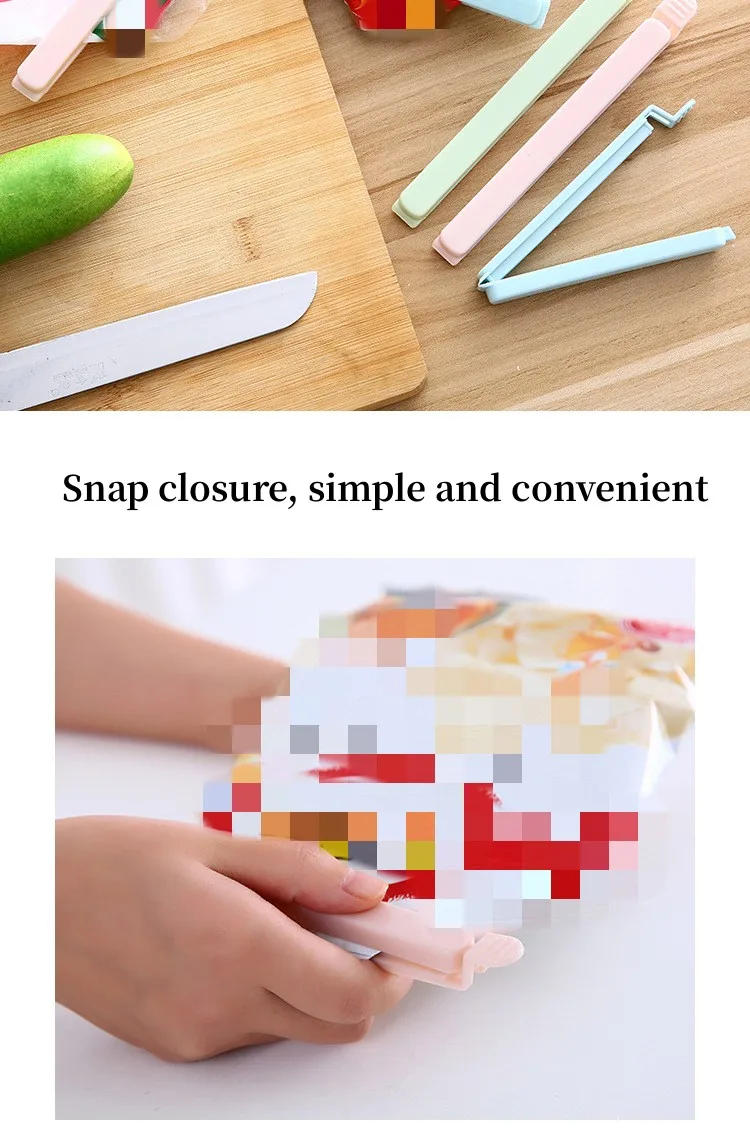 Description Picture 5 of item5Pcs/lot Food Bag Clips Portable Food Snack Storage Seal Sealing Bag Clips Sealer Clamp Kitchen Accessories Food Close Clip
