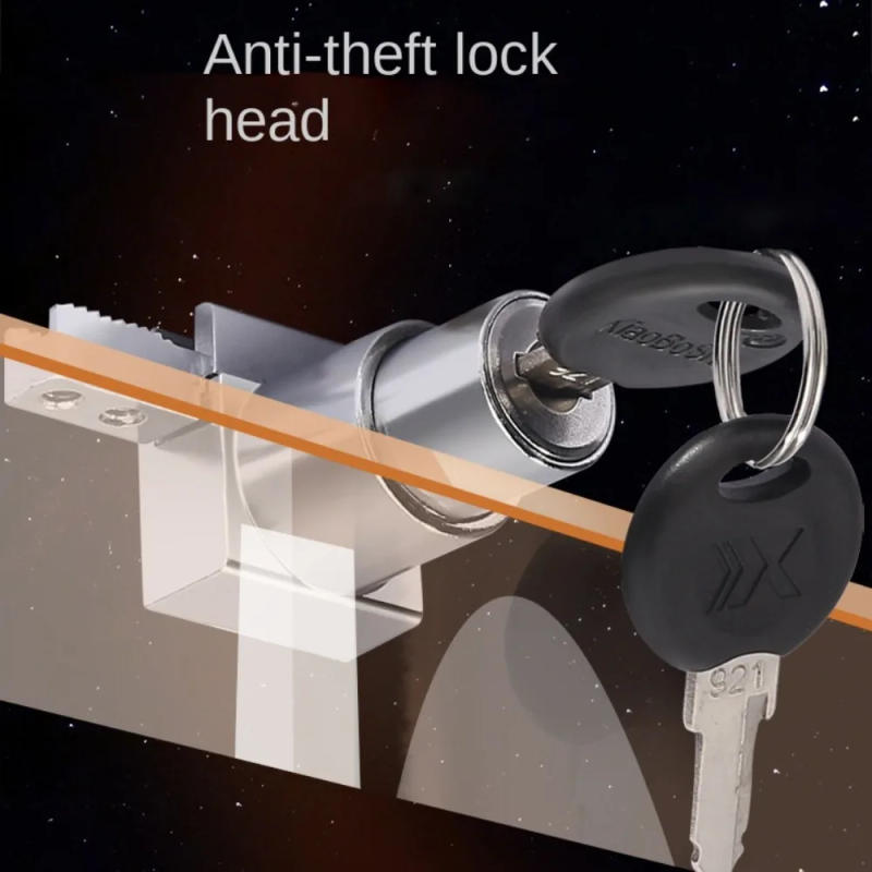 Description Picture 5 of itemNew Zinc Alloy Glass Door Lock Hardware Security Display Case Lock Furniture No punching Slide Door Lock Glass Cabinet