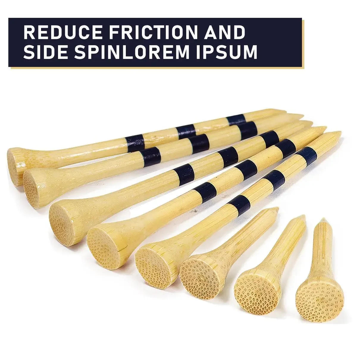 Description Picture 3 of itemPGM 50pcs Bamboo Golf Tees More Durable and Stable TE003-Y