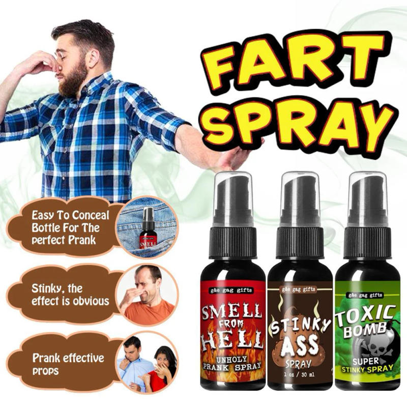 Description Picture 4 of item30ML Liquid Fart Spray Can Stink Bombs Ass-Smelly Stinky Gas CrapS Gag Prank Novelties Toy Joke Party Supply