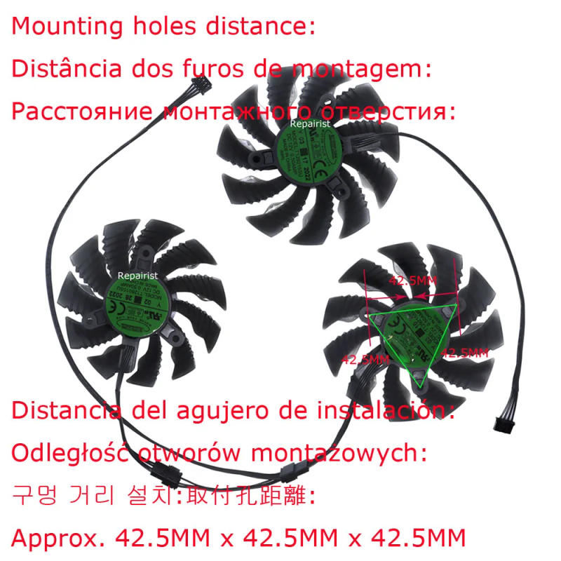 Description Picture 2 of item3Pcs/Set,87MM T129215SU 82MM T128015SU,Graphics Card Fan,For GIGABYTE RTX 3090 3070Ti 3080 3080Ti GAMING OC,Video Cards Cooling
