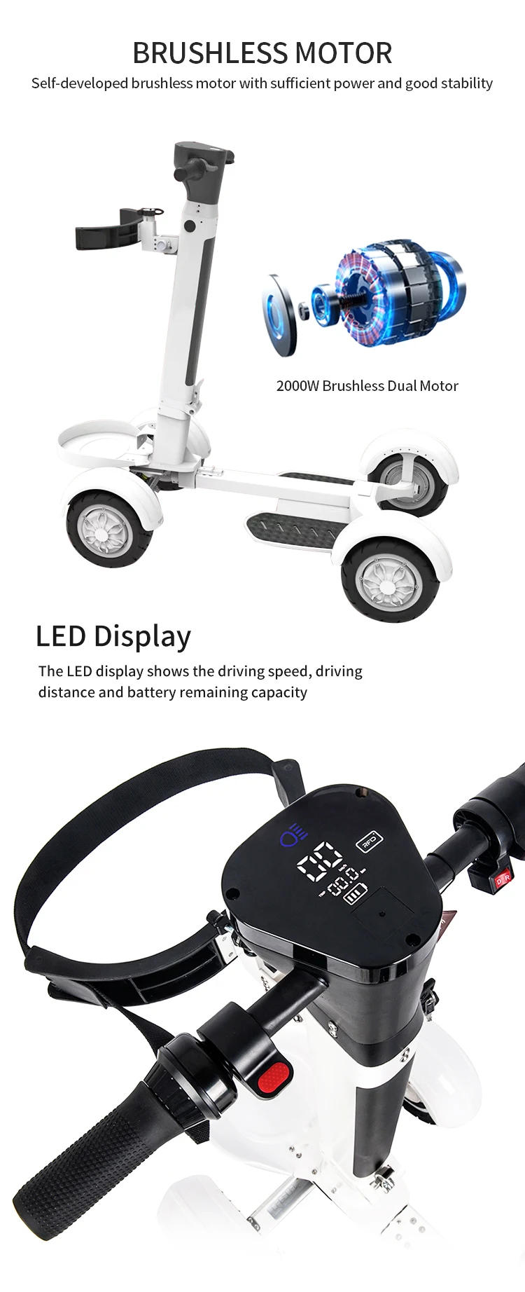 Description Picture 5 of itemGolf Skate Caddy Max Load 150kg  Electric Golf Scooter 4 Wheeler Electric Golf Car for Sale